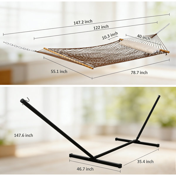 Dakota Fields Double Outdoor Hammock With Stand Included, Portable 2 ...